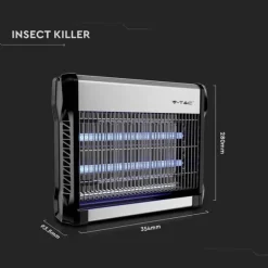 V-TAC VT-3216 11179 Insektsdödare UV-ljus 16 W (L x B x H) 280 x 354 x 93.5 mm Aluminium, Svart 1 st