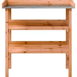 Växtbord med hylla brun 78x38x82,5 cm massivt granträ