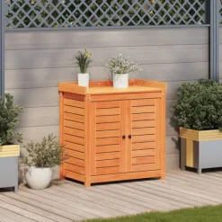 Växtbord med hyllor i massiv furu - Planteringsbord för trädgård | Färg: Brun | Storlek: 82,5x50x86,5 cm