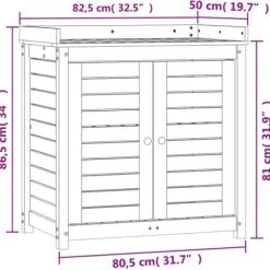 Växtbord med hyllor i massiv furu - Planteringsbord för trädgård | Färg: Brun | Storlek: 82,5x50x86,5 cm