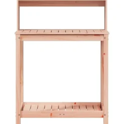 Växtbord med hyllor i massivt douglasträ - Planteringsbord | Storlek: 82,5x50x109,5 cm | Färg: Natur