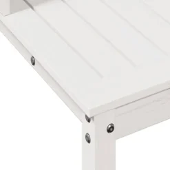 Växtbord med hyllor i massiv furu - Planteringsbord | Färg: Vit | Storlek: 108x50x109,5 cm