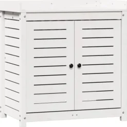 Växtbord med hyllor vit 82,5x50x86,5 cm massiv furu