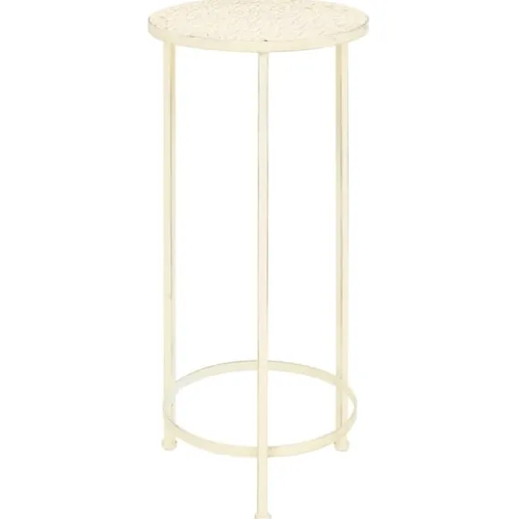 Växtbord set 3 st vintage stil metall antikvit