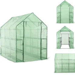 Växthus - Living Växthus med 12 hyllor stål 143x214x196 cm