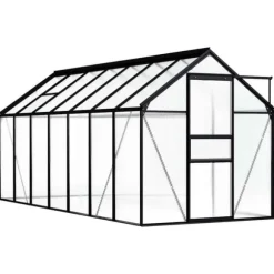 Växthus antracit aluminium 8,17 m³
