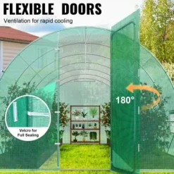 Växthus, Gångtunnel, 590x295x225 cm, Grön, Stålram