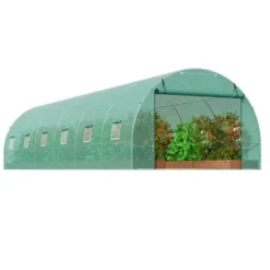 Växthus, Gångtunnel, 890x295x198 cm, Grön, Stålram