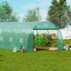 Växthus, Gångtunnel, 890x295x198 cm, Grön, Stålram