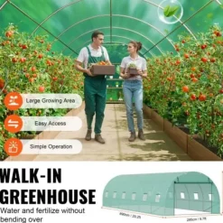 Växthus, Gångtunnel, 890x295x198 cm, Grön, Stålram