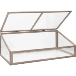 Växthus grå 110x58,5x39 cm granträ - Växthus - Drivhus - Home & Living