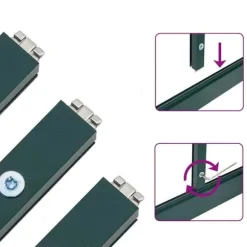 Växthus i aluminium med grön ram – Väderbeständig och UV-skyddad | Storlek: 169x169x202 cm