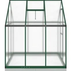 Växthus i aluminium med grön ram – Väderbeständig och UV-skyddad | Storlek: 169x169x202 cm