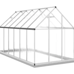 Växthus i aluminium med UV-skydd | 334x169x202 cm | Färg: Silver