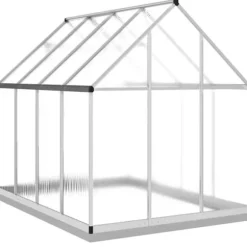 Växthus i aluminium 224x169x202 cm - Väderbeständig & UV-skydd | Färg: Silver | Storlek: 224x169x202 cm