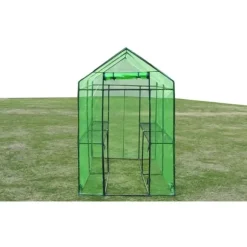 Växthus i stål XL – Perfekt för hobbyträdgård | Färg: Grön | Storlek: XL