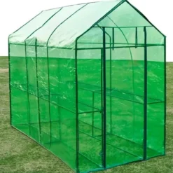 Växthus i stål XL – Perfekt för hobbyträdgård | Färg: Grön | Storlek: XL