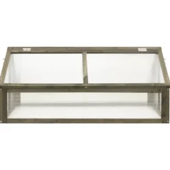 Växthus i trä med polykarbonat - Skydd för örter och växter | Färg: Grå | Storlek: 114x80x50 cm