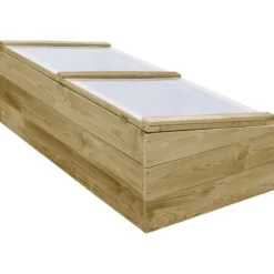 Växthus i tryckimpregnerad furu - Odlingslåda för trädgård | Storlek: 100x50x35 cm
