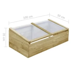 Växthus i tryckimpregnerad furu - Odlingslåda för trädgård | Storlek: 100x50x35 cm