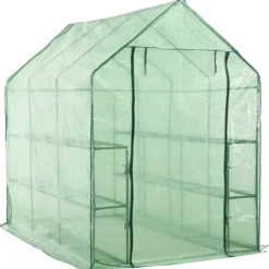 Växthus med 12 hyllor stål 143x214x196 cm - Växthus - Odlingshus - Home & Living