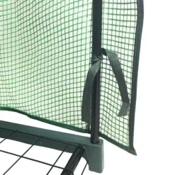 Växthus med 4 Hyllplan & PE-Överdrag med Dragkedja | Gratis planteringsspade