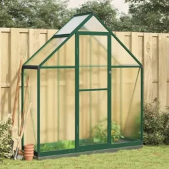 Växthus med grön aluminiumram - Robust och väderbeständig | Storlek: 169x58x202 cm
