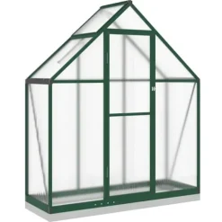 Växthus med grön aluminiumram - Robust och väderbeständig | Storlek: 169x58x202 cm