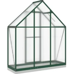 Växthus med grön aluminiumram - Robust och väderbeständig | Storlek: 169x58x202 cm