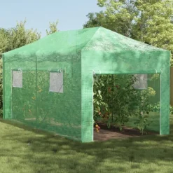 Växthus med Pop-up Ram med tak Grön 290 x 580 x 315 cm Järn