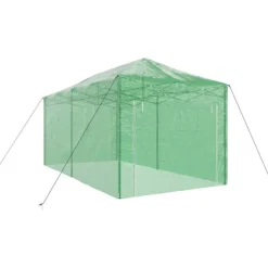 Växthus med Pop-up Ram med tak Grön 290 x 580 x 315 cm Järn