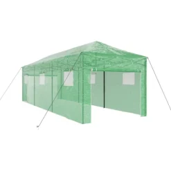 Växthus med Pop-up Ram med tak Grön 290 x 870 x 315 cm Järn