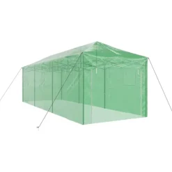 Växthus med Pop-up Ram med tak Grön 290 x 870 x 315 cm Järn