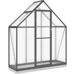 Växthus med ram antracit 169x58x202 cm aluminium