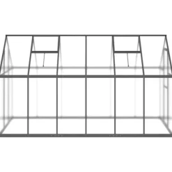 Växthus med ram antracit 334x169x195 cm aluminium