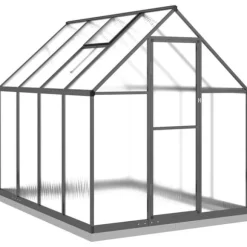 Växthus med ram antracit 224x169x202 cm aluminium