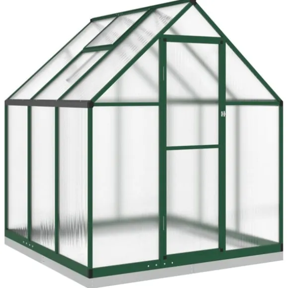 Växthus med ram grön 169x169x202 cm aluminium