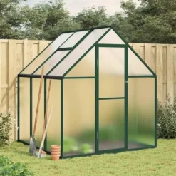 Växthus med ram grön 169x169x195 cm aluminium