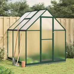 Växthus med ram grön 169x169x202 cm aluminium