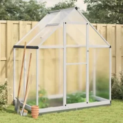 Växthus med ram silver 169x114x202 cm aluminium