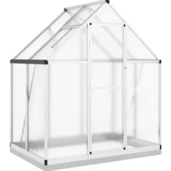Växthus med ram silver 169x114x202 cm aluminium