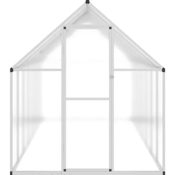 Växthus med ram silver 445x169x195 cm aluminium