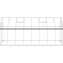 Växthus med ram silver 445x169x195 cm aluminium