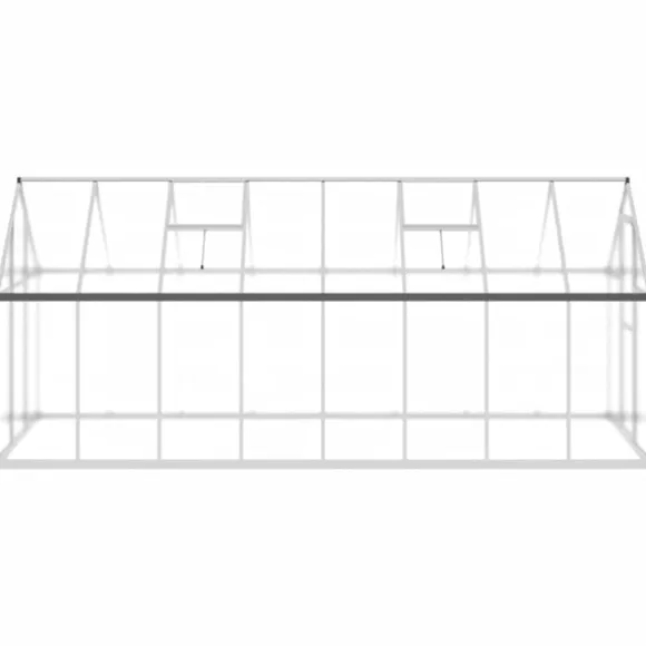 Växthus med ram silver 445x169x195 cm aluminium