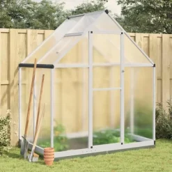 Växthus med ram silver 169x114x202 cm aluminium