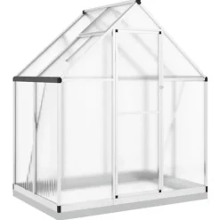 Växthus med ram silver 169x114x202 cm aluminium
