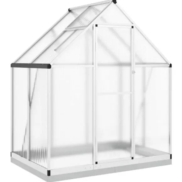 Växthus med ram silver 169x114x202 cm aluminium
