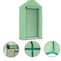Växthus med stålram 0,5 m² 1x0,5x1,9 m