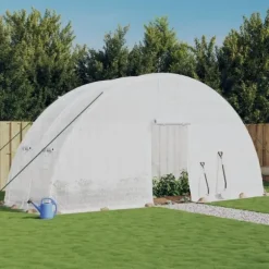 Växthus med stålram - Rymligt och robust 12 m² | Färg: Vit | Storlek: 6x2x2,85 m