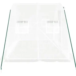 Växthus med stålram - Rymligt och hållbart 8 m² | Färg: Vit | Storlek: 4x2x2 m